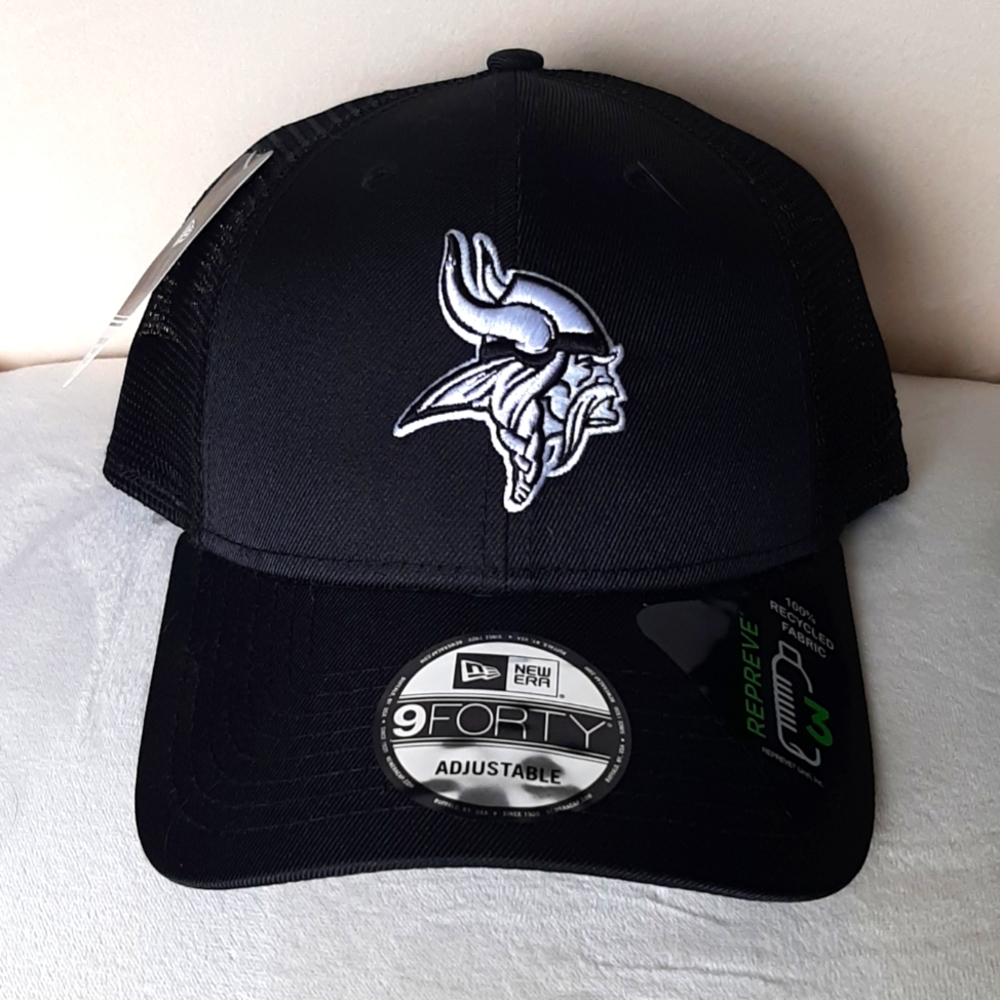 New Era 9FORTY MN Vikings black & white adjustable hat